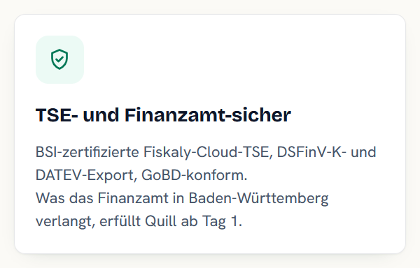 TSE-konforme Steuerung der Kasse mittels Software
